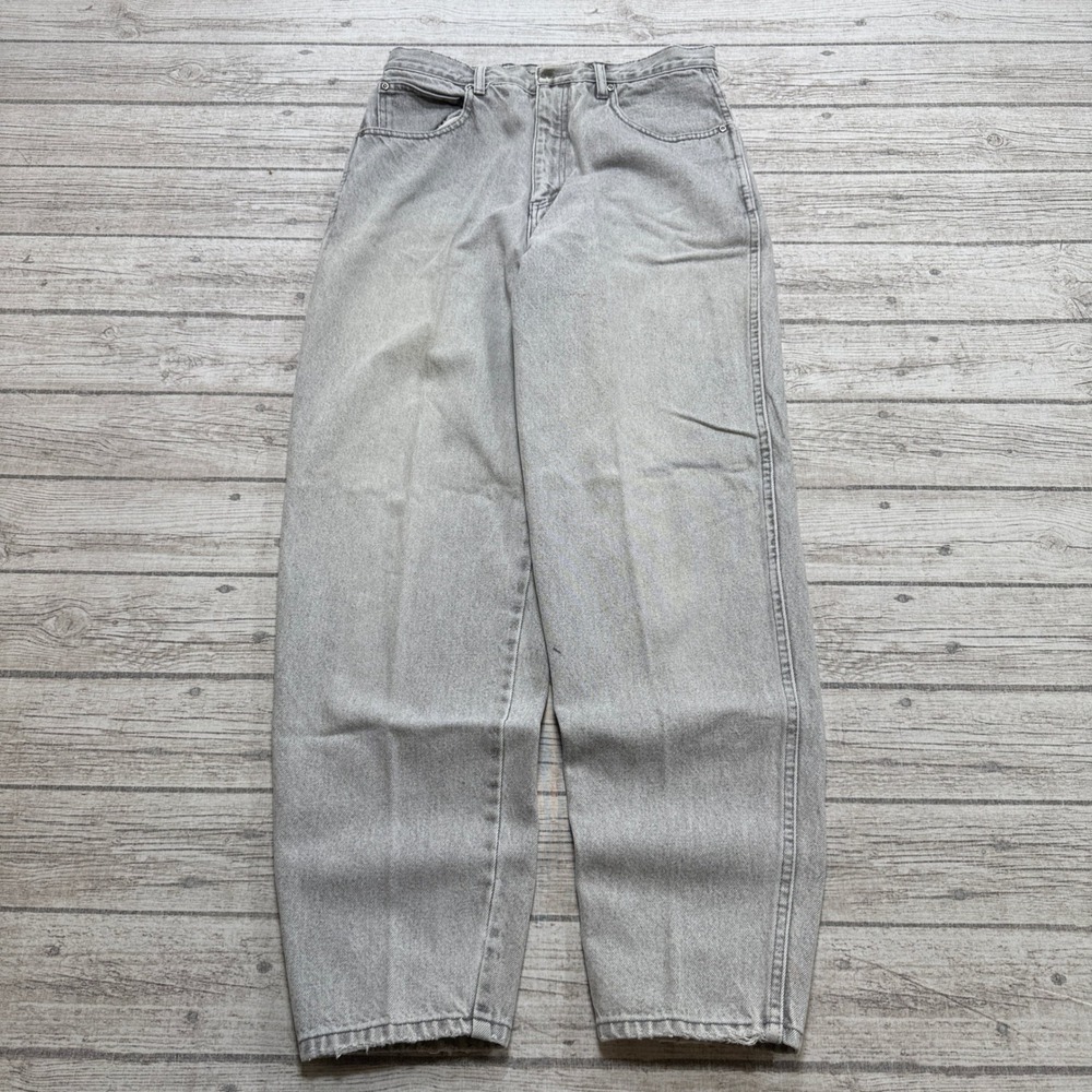 Vintage Rego Mom Jeans Womens 30 Light Gray Denim Relaxed Straight Leg High Rise